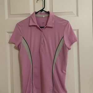 Pink Polo Shirt with Black Accents